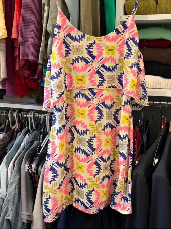 Dresses & Skirts - Women’s Summer Dress - Neon Geo Print Small